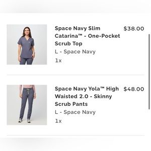 Large space navy FIGS scrubs